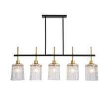 Load image into Gallery viewer, Chandelier 5 Light, Fixture Over Table - Black / Gold