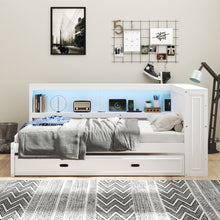 Load image into Gallery viewer, Daybed With Storage Shelves, LED, USB, And Trundle