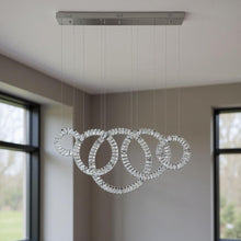 Load image into Gallery viewer, Geometric Five Light Crystal LED Dimmable Chandelier - Silver / Clear
