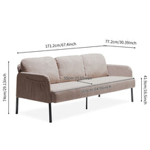 Load image into Gallery viewer, Modern L Shaped 3 Seater Sofa With Ottoman, Upholstered Couch For Small Spaces