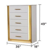 Load image into Gallery viewer, Obsession - 5 Drawer LED Chest - White