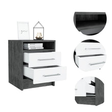 Load image into Gallery viewer, Sophisticated And Stylish Nightstand - Smokey Oak And White