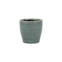 Load image into Gallery viewer, Striped Round Pot Planter - Blue