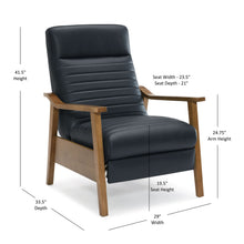 Load image into Gallery viewer, Asher - Modern Push Back Recliner With Wood Arms