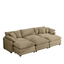 Load image into Gallery viewer, Modern Oversized Modular Cushion Sofa With Ottoman, Low Back, Deep Seating Sofa Set