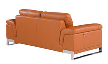 Load image into Gallery viewer, Genuine Leather Love Seat - Silver / Camel