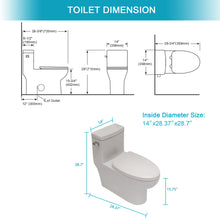 Load image into Gallery viewer, Modern Ceramic 1 Piece Toilet With Single Flush And Soft Closing Seat - White