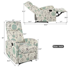 Load image into Gallery viewer, Modern Manual Recliner, Home Theater Chair With Adjustable Backrest For Living Room - Beige / Blue