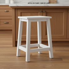 Load image into Gallery viewer, Solid Wood Backless Bar Chair - White