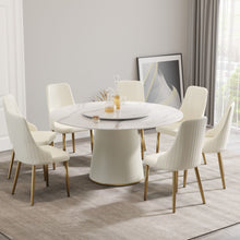 Load image into Gallery viewer, Modern, Round Black Carbon Steel Base Dining Table, Can Accommodate 6 People