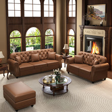 Load image into Gallery viewer, Upholstered Sofa With Nailhead Trim, Rolled Armrests With Ottoman