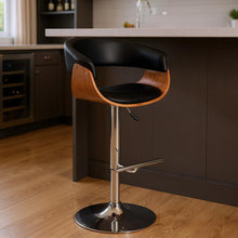 Load image into Gallery viewer, Swivel Low Back Adjustable Height Bar Chair - Black / Brown