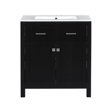 Load image into Gallery viewer, Bathroom Vanity With Ceramic Sink, Modern Single Bathroom Cabinet With 2 Doors And A Shelf, Soft Close Doors