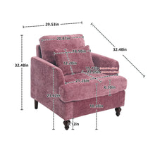 Load image into Gallery viewer, Modern Mid Century Wood Frame Armchair With Tufted Design