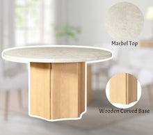 Load image into Gallery viewer, Qwin - Marble Top Round Dining Table - Natural
