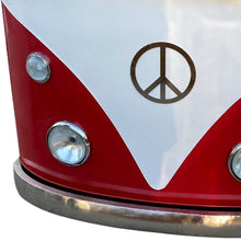 Load image into Gallery viewer, Metal And Wood Peace Van Bar Server - Red And White