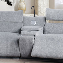 Load image into Gallery viewer, Fullar - Modular Console With Speaker & Cup Holder - Light Gary Chenille