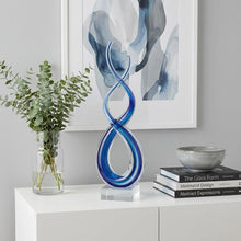 Load image into Gallery viewer, Murano Modern Abstract Tabletop Sculpture (376069) - Clear / Blue