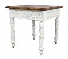 Load image into Gallery viewer, Solid Wood Square End Table - Ivory And Brown