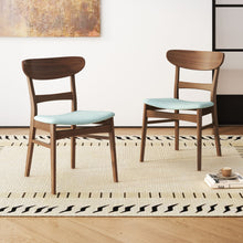 Load image into Gallery viewer, Mid Century Dining Chairs With Cushioned Seats And Wood Frame (Set of 2)