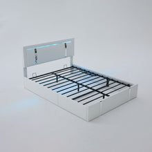 Load image into Gallery viewer, Upholstered Platform Bed Frame With Adjustable LED Headboard, USB C-Charging, Hydraulic Lift
