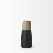 Load image into Gallery viewer, Block Cylinder Jug Vase - Black / Natural