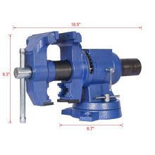 Load image into Gallery viewer, Heavy Duty 5" Multi Jaw Rotating Bench Vise With 360 Degree Swivel Base And Head