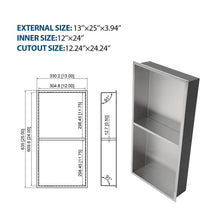 Load image into Gallery viewer, Modern Stainless Steel Shower Niche Double Shelf For Bathroom
