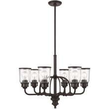 Load image into Gallery viewer, 27'' Six Light Dimmable Chandelier With Shades - Bronze