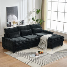 Load image into Gallery viewer, Modern Comfy L Shaped Sectional Sofa With Movable Ottoman