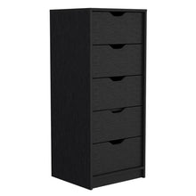 Load image into Gallery viewer, Manufactured Wood Five Drawer Tall And Narrow Dresser - Black Charcoal