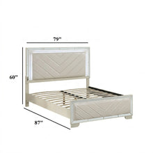Load image into Gallery viewer, 1 Piece Eastern King Size Upholstered Headboard And Footboard With Built In LED Lights