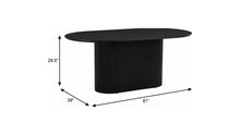 Load image into Gallery viewer, 81" Solid Wood And Wood Pedestal Base Oval Dining Table - Black