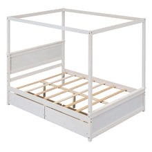 Load image into Gallery viewer, Canopy Platform Bed With Drawers, Support Slats, No Box Spring Needed