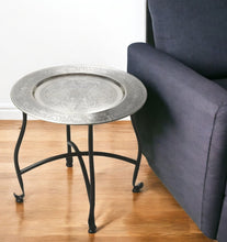 Load image into Gallery viewer, Aluminum Round End Table - Black And Silver