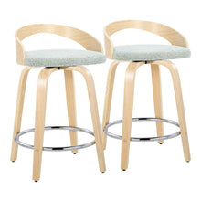 Load image into Gallery viewer, Grotto - Contemporary Fixed Height Counter Stool & Swivel, Round Footrest (Set of 2)