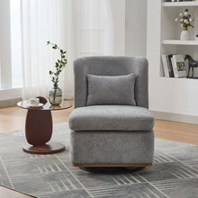 Load image into Gallery viewer, Wide Modern Cushioned Armless Metal Base 360° Swivel Chair With Pillow