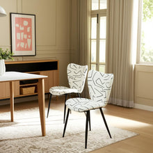 Load image into Gallery viewer, Upholstered Faux Shearling Dining Side Chairs (Set of 2) - White