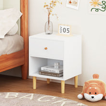 Load image into Gallery viewer, Nightstand With 1 Drawer And 1 Shelf - White