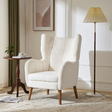Load image into Gallery viewer, Accent Chair With Birch Wood Legs - White