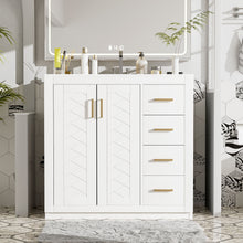 Load image into Gallery viewer, Bathroom Vanity With Sink Combo, Storage Cabinet, Freestanding Set With 3 Drawers & Soft Closing Doors