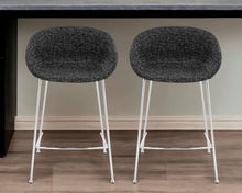 Load image into Gallery viewer, Steel Low Back Counter Height Bar Chairs (Set of 2) - Black / Silver