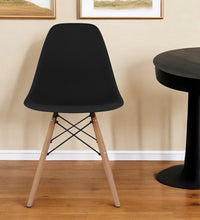 Load image into Gallery viewer, Heavy Duty Plastic Wood Dining Side Chair - Black