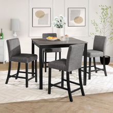 Load image into Gallery viewer, 5 Piece Counter Height Table Set, Square Table And 4 Upholstered Chairs