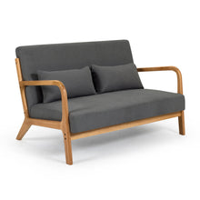 Load image into Gallery viewer, Leisure Chair With Solid Wood Armrest And Feet, Mid-Century Modern Accent Sofa, 2 Seat