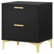 Load image into Gallery viewer, 2 Drawer Rectangular Nightstand - Black
