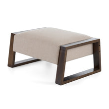 Load image into Gallery viewer, Sleek And Stylish Ottoman Polyester With Rubberwood Legs - Beige