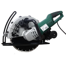 Load image into Gallery viewer, Portable Electric Corded Circular Concrete Saw 14" Wet / Dry Cutter 2600W Green Steel With Water Line & Guide Roller - Green