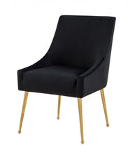 Load image into Gallery viewer, Upholstered Velvet Wing Back Dining Arm Chairs (Set of 2) - Black