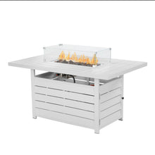 Load image into Gallery viewer, Rectangular Propane Fire Pit Table With Burner, Lava Rock, Waterproof Cover